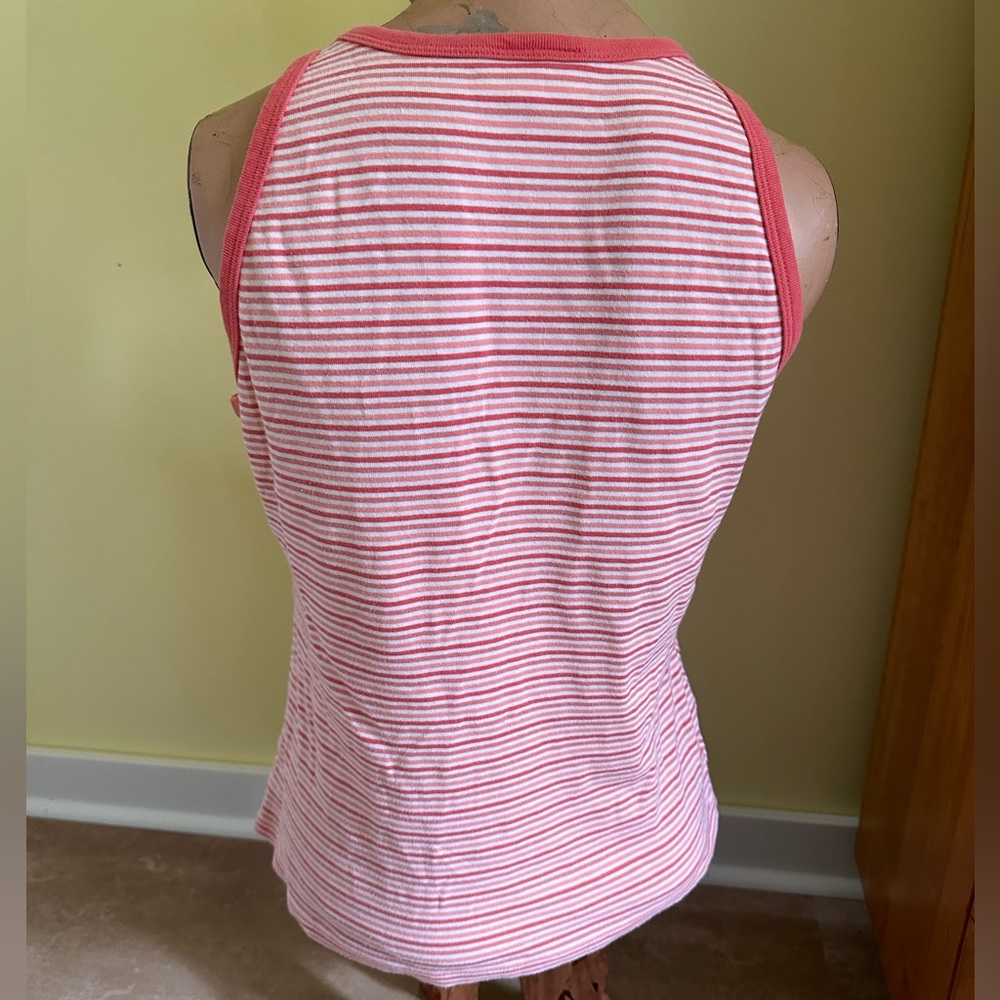 V-Neck Apricot-Striped Tank - Ann Taylor Loft - Picture 3 of 6